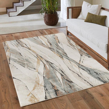 Essence Aura ESN01 Modern Abstract Distressed Soft-Touch High-Density Carved Hi-Lo Textured Polyblend Ivory/Rustic Terracotta/Golden Ochre/Sage/Charcoal Grey/Soft Taupe Rug-Desire Rugs-Rug Love - The Most Loved Rug Store